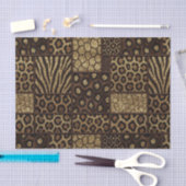Patchwork Afrikaans Dierenprint | Bruin & Goud Tissuepapier (Craft)