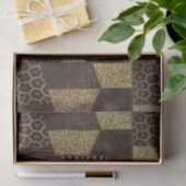 Patchwork Afrikaans Dierenprint | Bruin & Goud Tissuepapier (Geschenk)