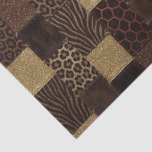 Patchwork Afrikaanse Dierenprint | Bruin & Goud Tissuepapier (Detail)