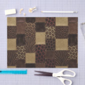 Patchwork Afrikaanse Dierenprint | Bruin & Goud Tissuepapier (Craft)