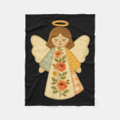 Patchwork Angel Cozy Christmas & Christian Des Fleece Deken (Voorkant)