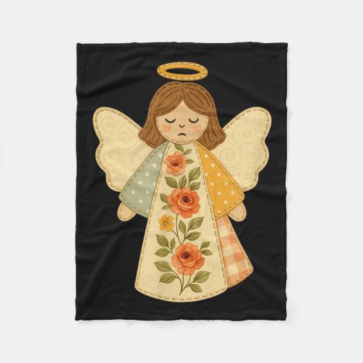 Patchwork Angel Cozy Christmas & Christian Des Fleece Deken (Voorkant)