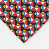 Patchwork Antigua en Barbuda Vlag Patroon Fleece Deken (Hoek)