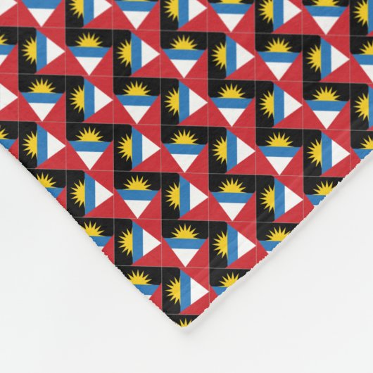 Patchwork Antigua en Barbuda Vlag Patroon Fleece Deken (Hoek)