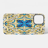 Patchwork Arabisch Bloemmotief Vintage Textuur iPhone Hoesje (Achterkant horizontaal)