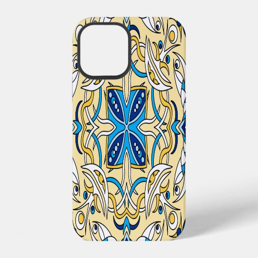 Patchwork Arabisch Bloemmotief Vintage Textuur iPhone Hoesje (Achterkant)