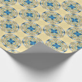 Patchwork Arabische Bloemen  Textuur Cadeaupapier (Hoek)