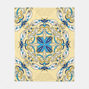 Patchwork Arabische Bloemen Textuur Fleece Deken