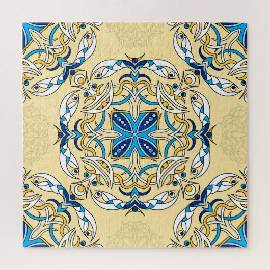 Patchwork Arabische Bloemen Textuur Legpuzzel (Verticaal)