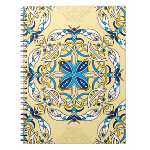 Patchwork Arabische Bloemen Textuur Notitieboek
