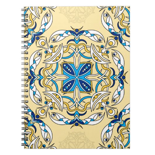 Patchwork Arabische Bloemen Textuur Notitieboek (Voorkant)