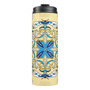Patchwork Arabische Bloemen  Textuur Thermosbeker