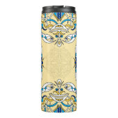 Patchwork Arabische Bloemen Textuur Thermosbeker (Achterkant)