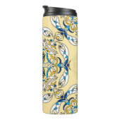 Patchwork Arabische Bloemen Textuur Thermosbeker (Geroteerd rechts)