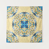 Patchwork Arabische Bloemen  Textuur Wandkleed (Voorkant (horizontaal))