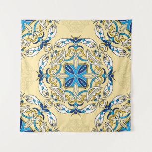 Patchwork Arabische Bloemen  Textuur Wandkleed