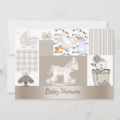 PATCHWORK BABY SHOWER INVITATIE KAART (Voorkant)