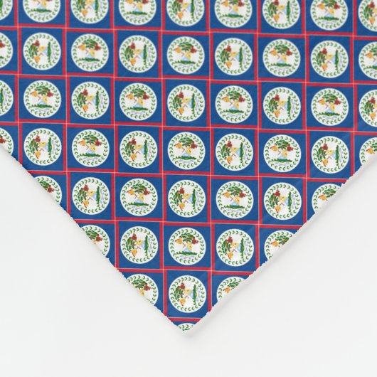 Patchwork Belize Vlag Patroon Fleece Deken (Hoek)