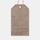 Patchwork Bellen met Strik in Kerstkleuren Cadeaub Cadeaulabel (Achterkant)