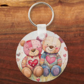Patchwork Beren Valentijn Sleutelhanger (Voorkant)