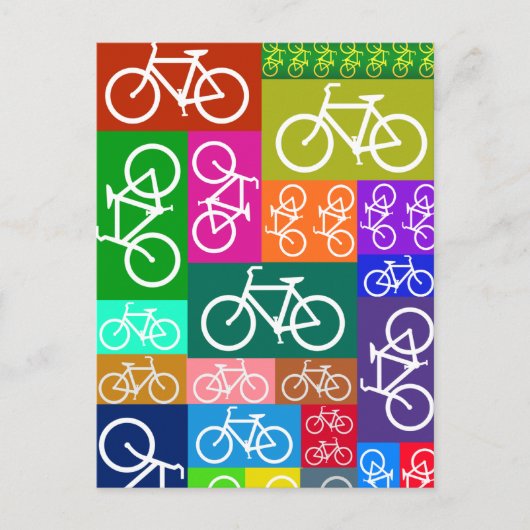 Patchwork Bicycles Art Briefkaart (Voorkant)