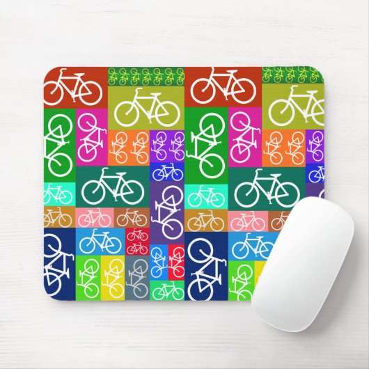 Patchwork Bicycles Art Muismat (Met muis)