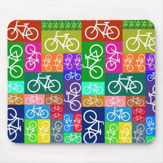 Patchwork Bicycles Art Muismat (Voorkant)
