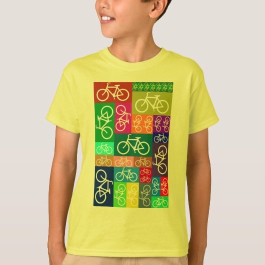 Patchwork Bicycles Art T-shirt (Voorkant)