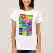 Patchwork Bicycles Art T-shirt (Voorkant)