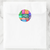 Patchwork Bicycles Ronde Sticker (Tas)