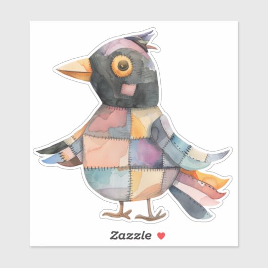 Patchwork Bird Sticker (Vel)