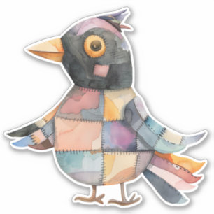 Patchwork Bird Sticker