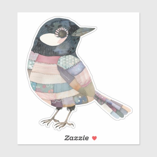 Patchwork Bird Sticker (Vel)