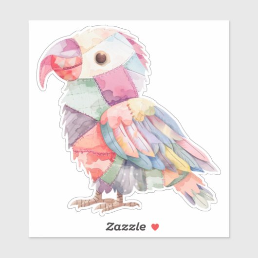 Patchwork Bird Sticker (Vel)