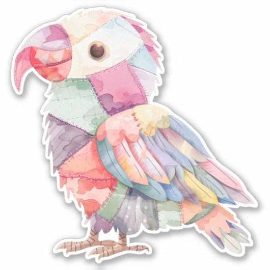 Patchwork Bird Sticker (Voorkant)