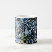Patchwork Blauwe Bloemen: Naadloze Stof. Koffiemok (Center)