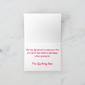 Patchwork Block Quilt Note of Wenskaart Kaart (Binnen)