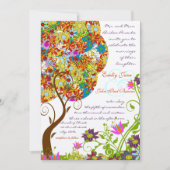 Patchwork Bloem Liefde Boom Trouw Uitnodiging (Voorkant)