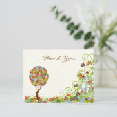 Patchwork Bloem Liefdesboom Bedankkaart Briefkaart (Staand voorkant)