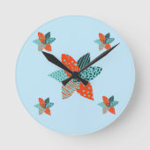 Patchwork Bloem Ronde Klok (Voorkant)