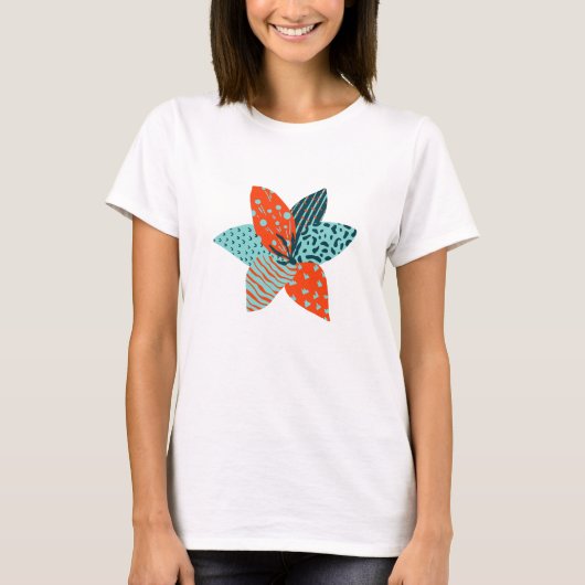 patchwork bloem t-shirt (Voorkant)