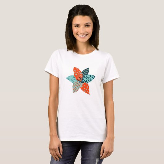 patchwork bloem t-shirt (Voorkant volledig)