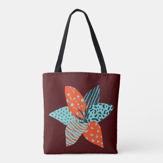 patchwork bloem tote bag (Achterkant)