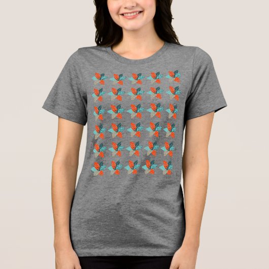 Patchwork Bloem Tri-Blend Shirt (Voorkant)