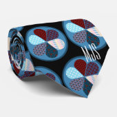 PATCHWORK BLOEMCIRKELS PATROON MONOGRAM INITIALEN STROPDAS (Opgerold)