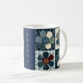 Patchwork Bloemen Gepersonaliseerd Koffiemok (Voorkant rechts)
