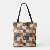 Patchwork Bloemen met Japanse en moderne texturen Tote Bag (Achterkant)