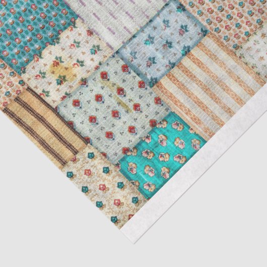 Patchwork Bloemen Quilt Decoupage Tissuepapier (Detail)