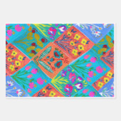 Patchwork bloemenboeket Inpakpapier Vel (Voorkant 2)