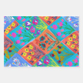 Patchwork bloemenboeket Inpakpapier Vel (Voorkant)